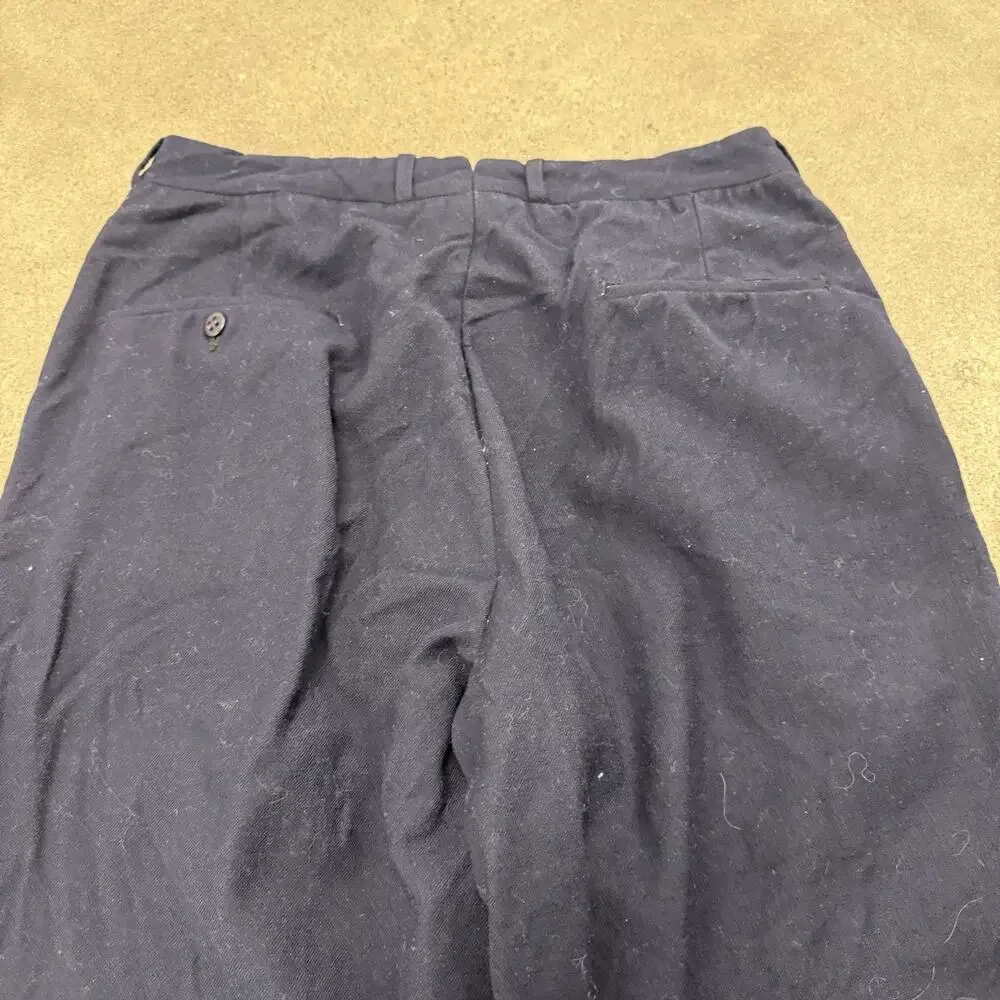 VINTAGE 50s WOOL ROCKABILLY NAVY CLASSIC CONMAR ZIP TROUSERS PANTS 30x30